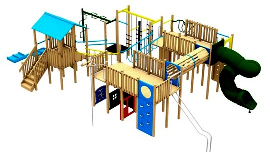 The new upgraded modular kitset playground planned for Thomson Park. Photo: Supplied