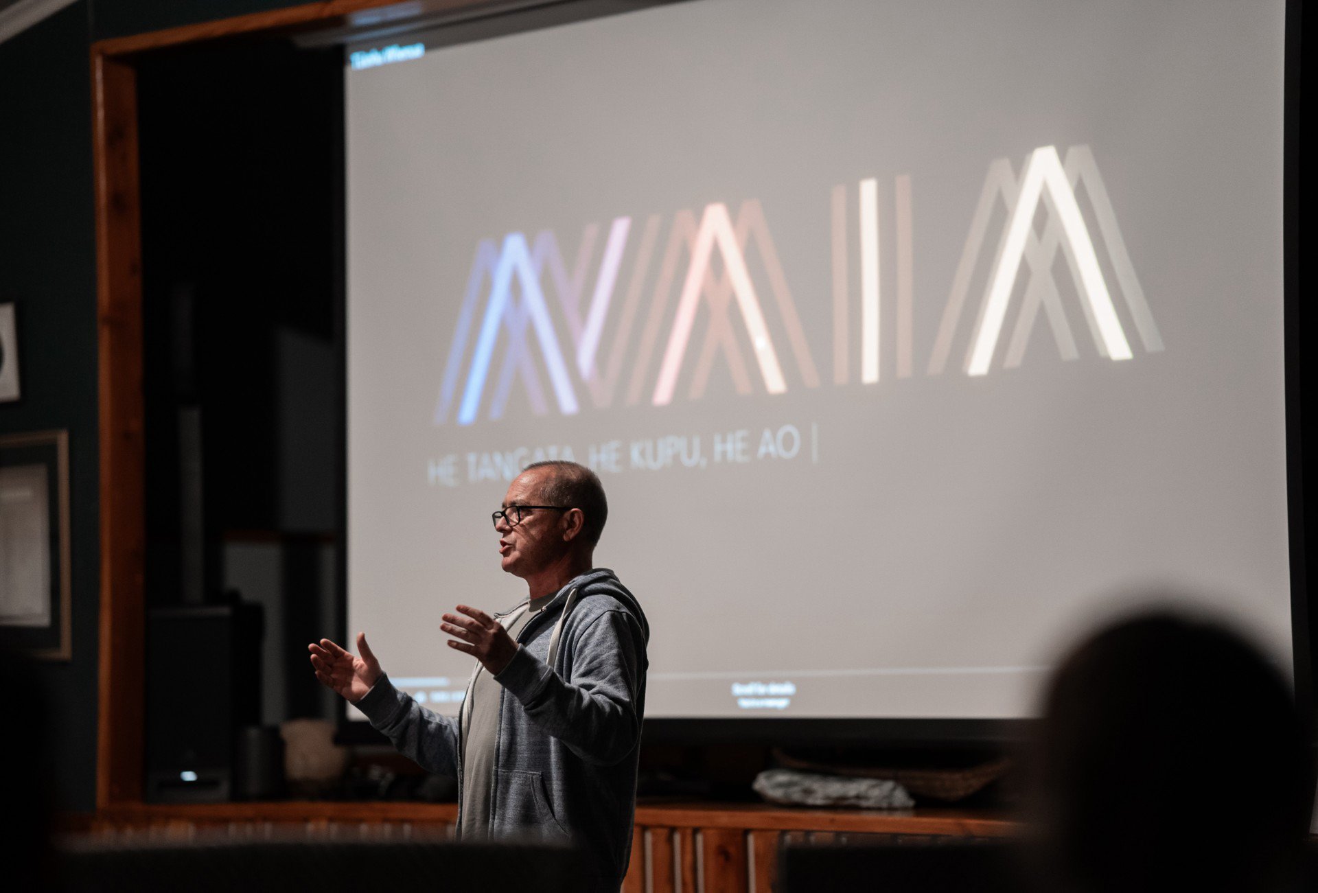 Producer Rocky Roberts presents the first episode of his new animated series at Moeraki marae....