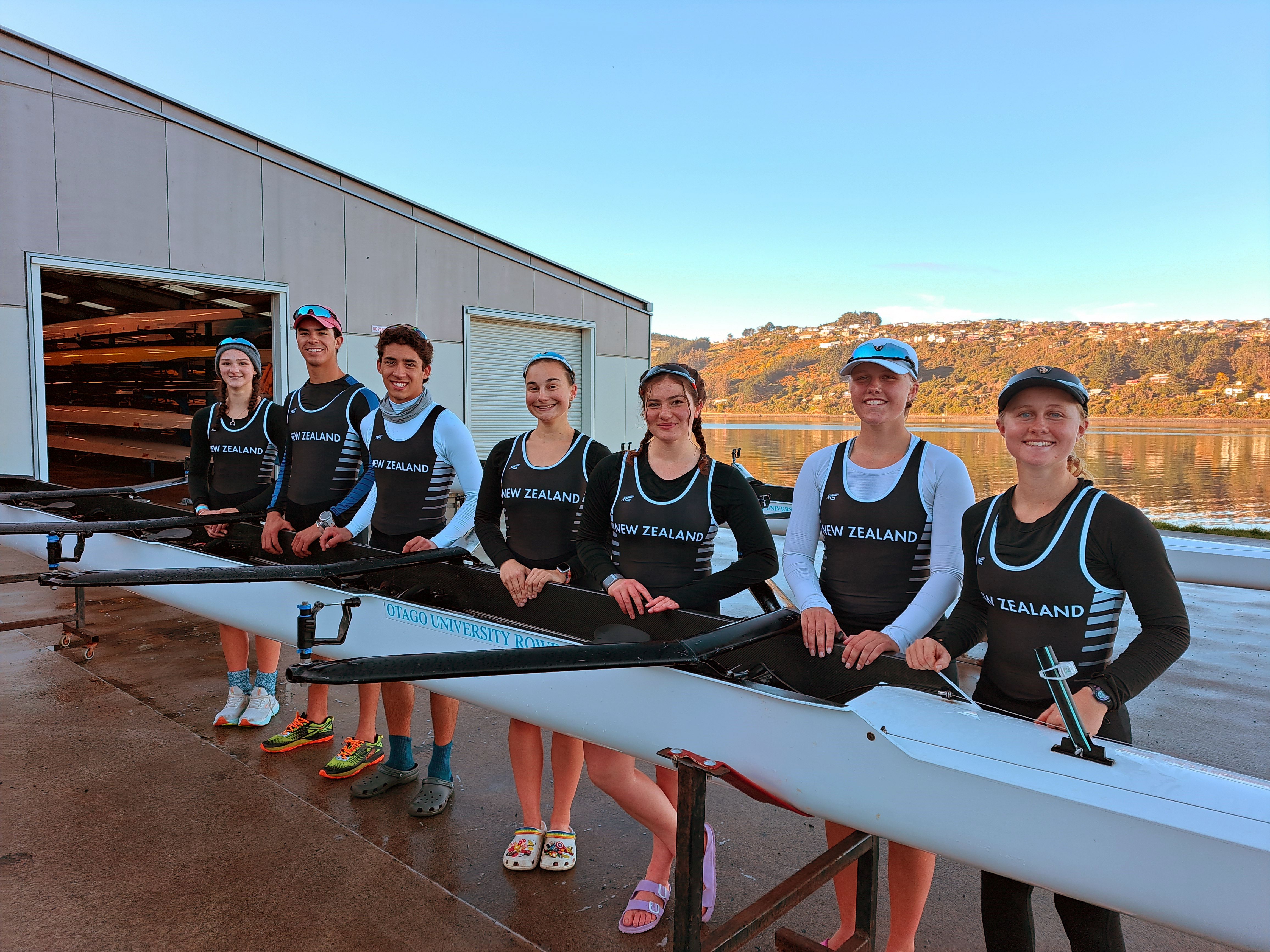 American high school students in Dunedin as part of Sparks Rowing, a camp to enhance high school...