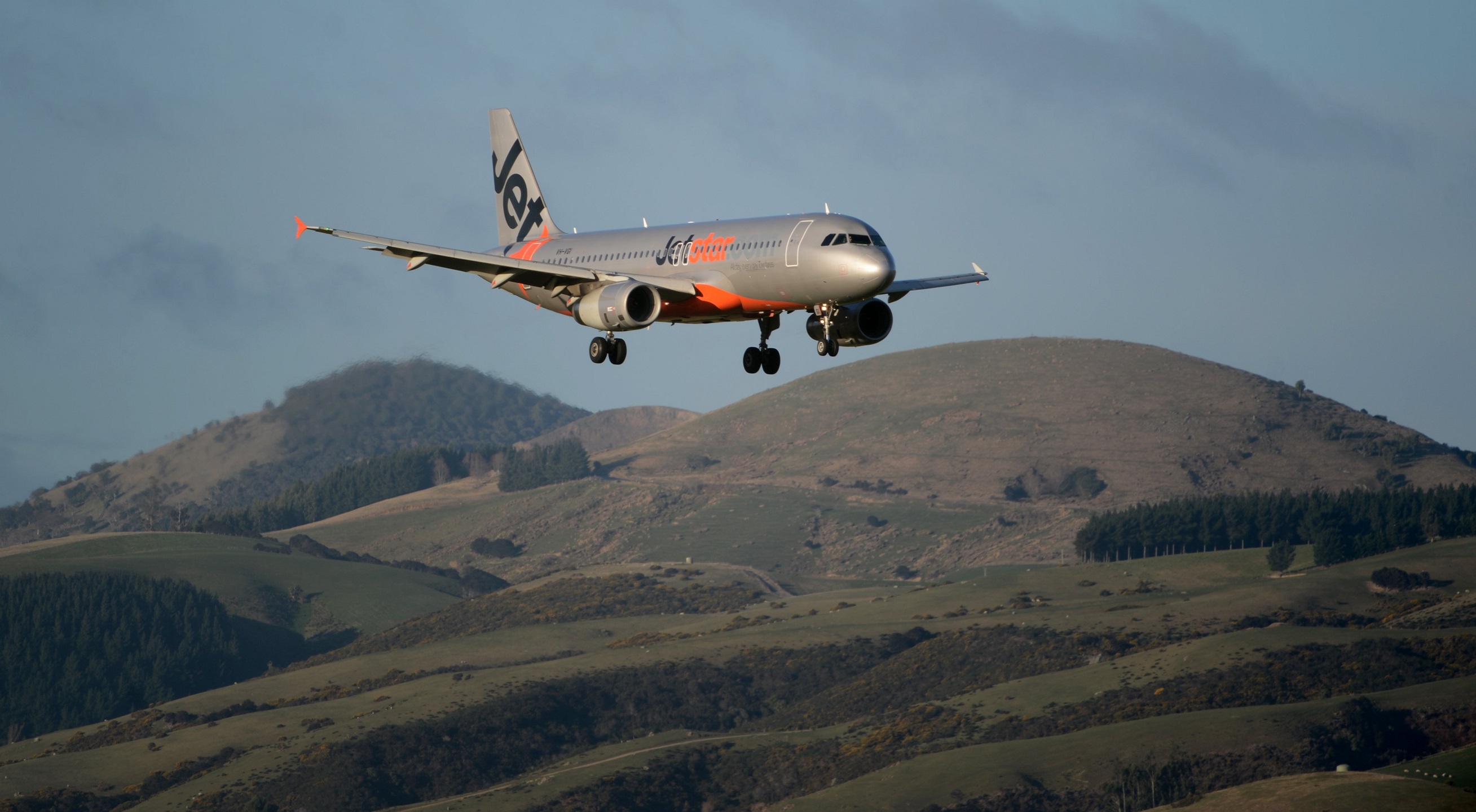 A Jetstar Airbus A320 comes in to land at Dunedin Airport in 2016. Photo: Gerard O'Brien