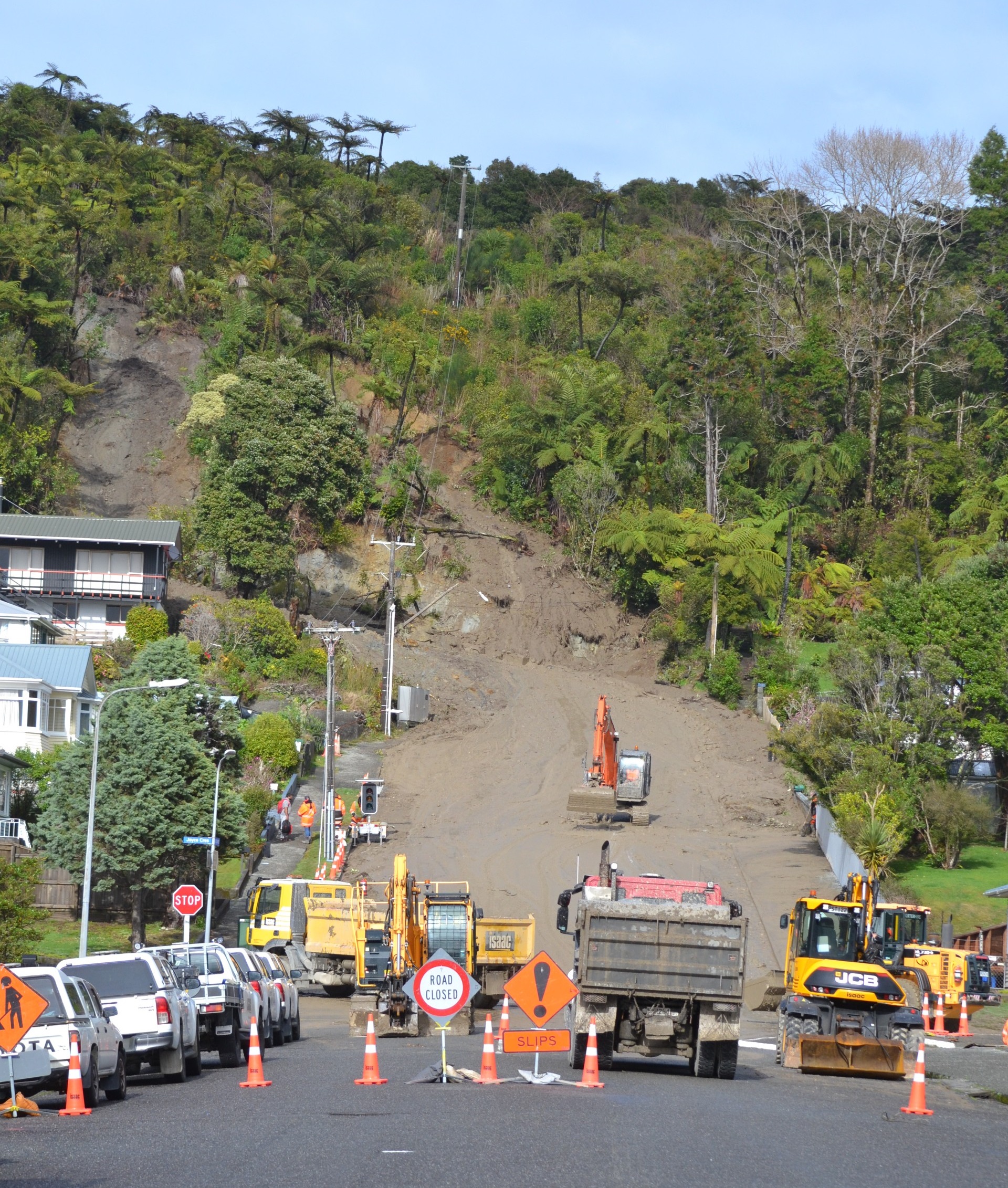 The hilltop  suburb of Arnott Heights has been isolated since early on Monday when a landslide of...