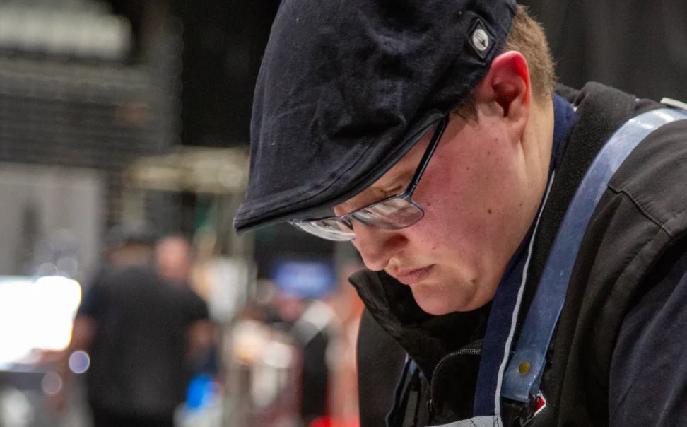 Sam Weller competes in the Young Butcher of the Year event. Photo: Supplied