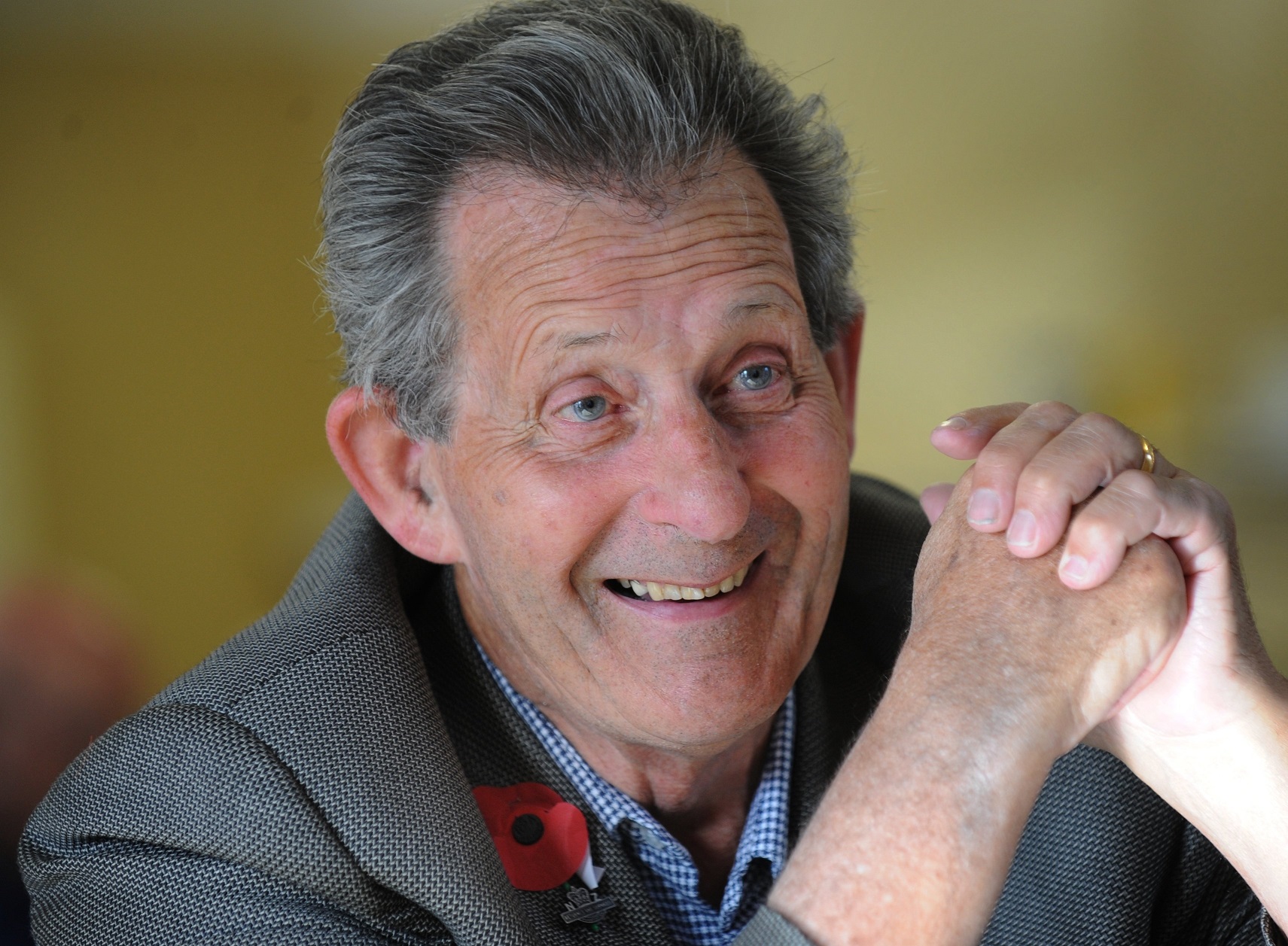 Fred Daniel, MBE, in 2012 speaking about that year’s Anzac day. Photo: Peter McIntosh