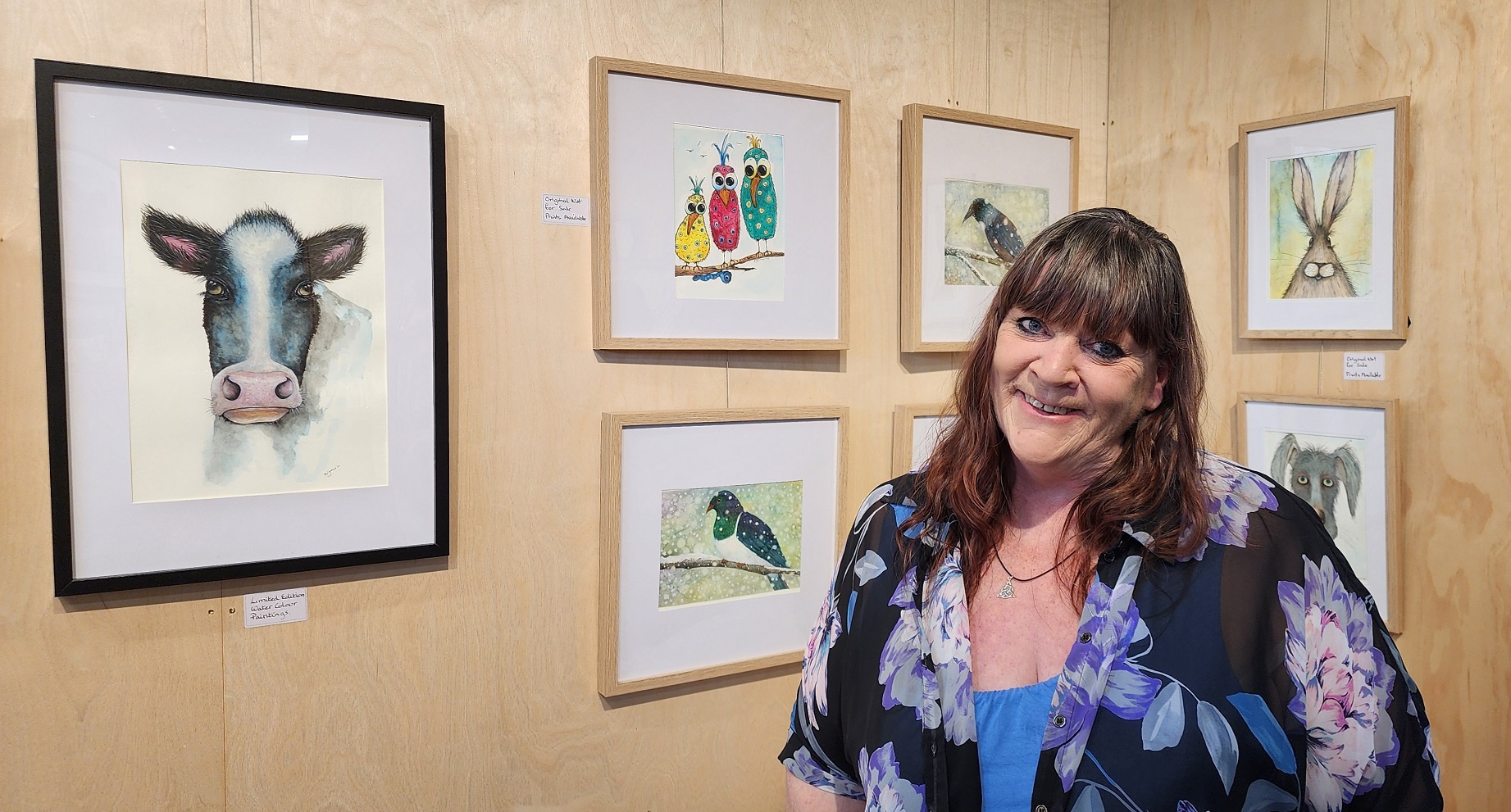 Tapanui artist Siobhan Yarker presents a selection of her watercolour paintings at the "Animals...