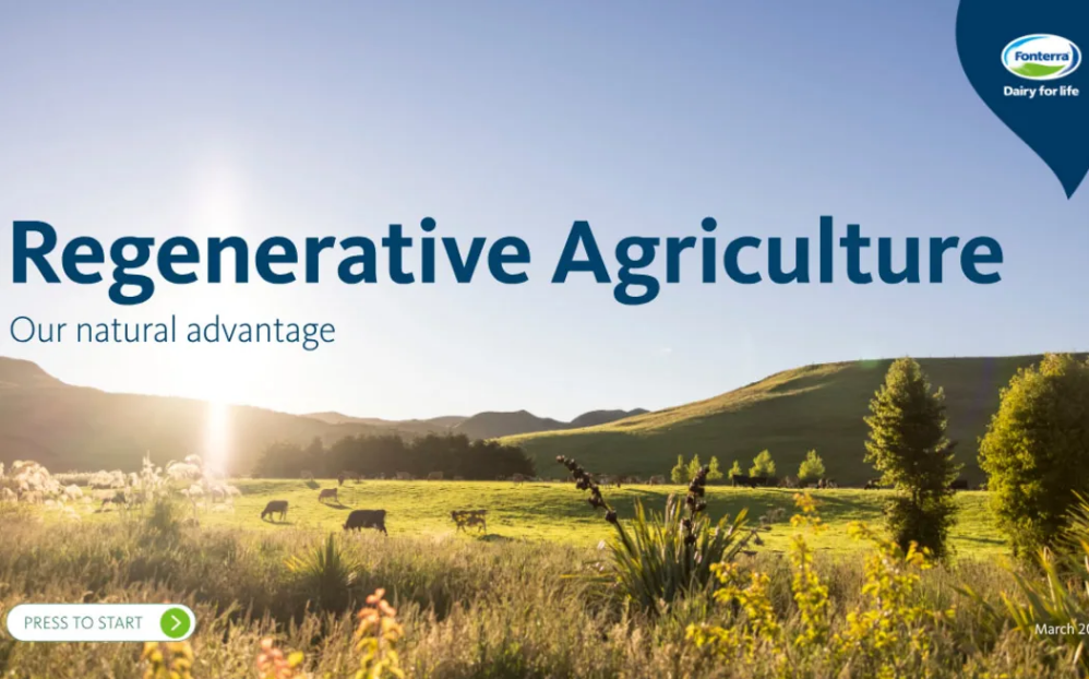 A Fonterra presentation boasting of 'regenerative agriculture' practices by its farmers is ...