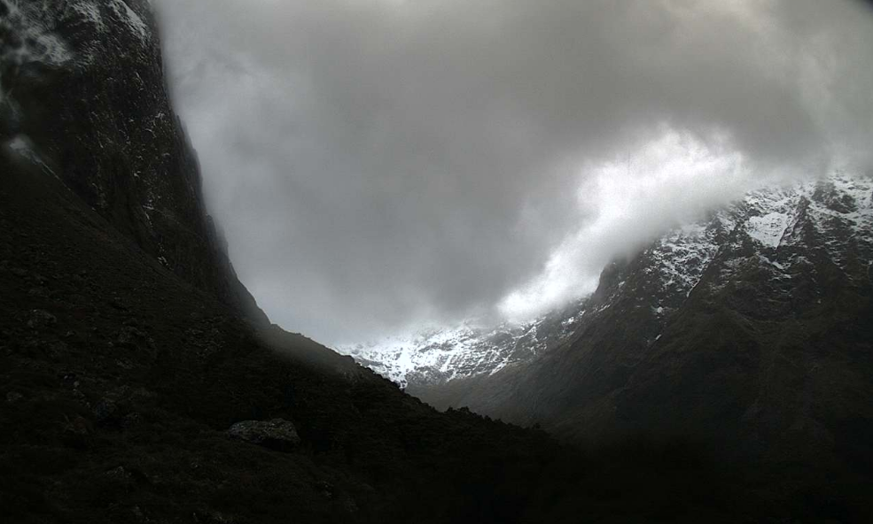 Low cloud in the Gertrude Valley area on the Milford Road. PHOTO MILFORD ROAD ALLIANCE 