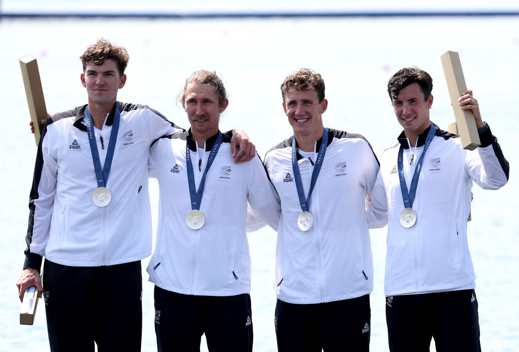 The men’s coxless four of (from left) Ollie MacLean, Logan Ullrich, Tomo Murray and Matta...