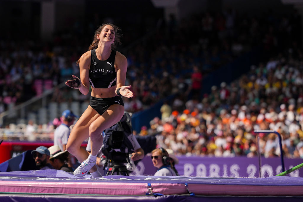 New Zealand's Eliza McCartney has qualified for the pole vault final at the Paris Olympics. Photo...