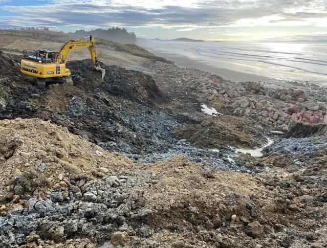 A cleanup has been under way at the old Hampden Beach dump site for the past six weeks. 