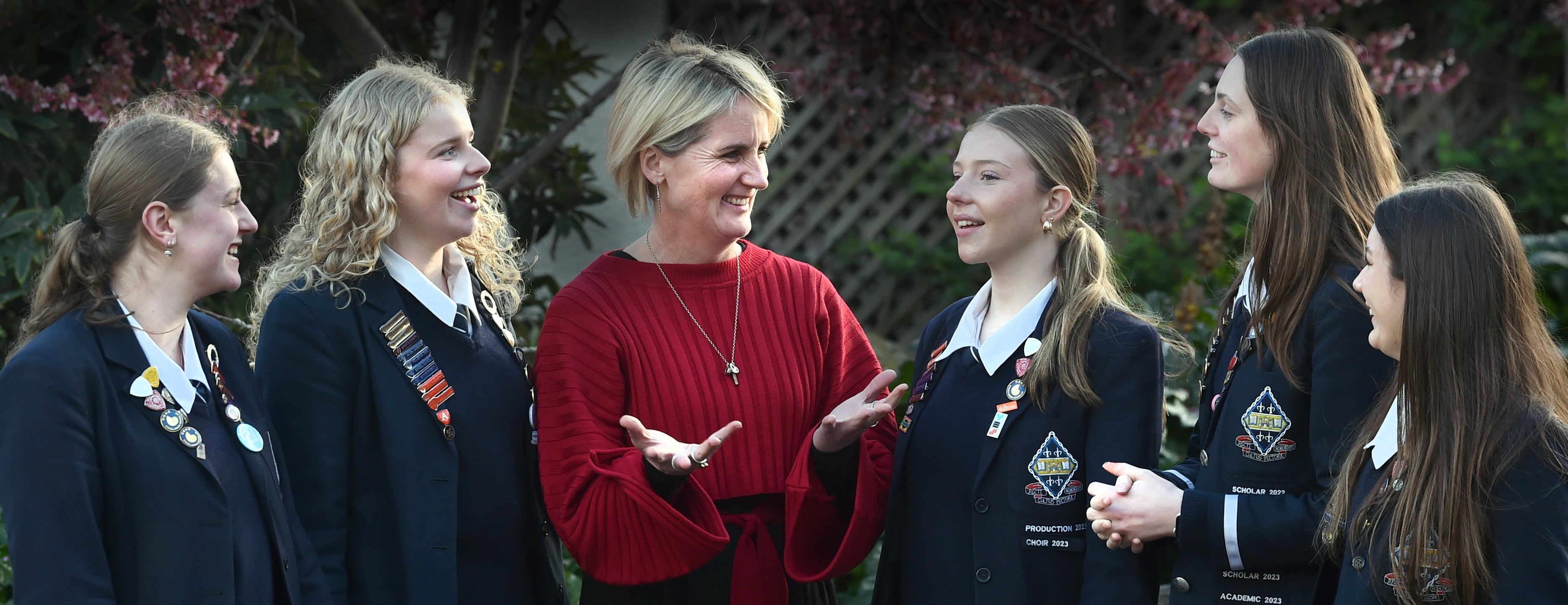 Dunedin rally driver Emma Gilmour (centre) speaks to Otago Girls’ High School students (from left...