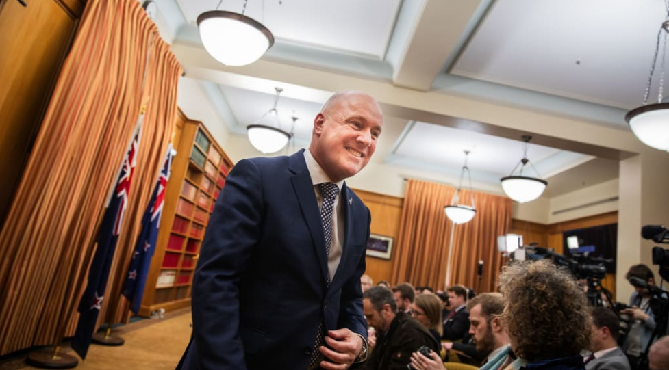 Christopher Luxon speaking to media earlier this week. Photo: RNZ 