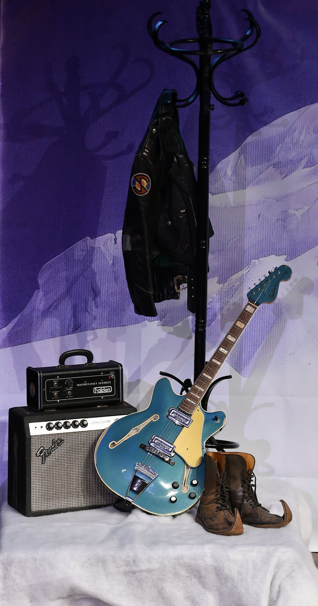 Phillipps’ guitar, leather jacket and other personal items.