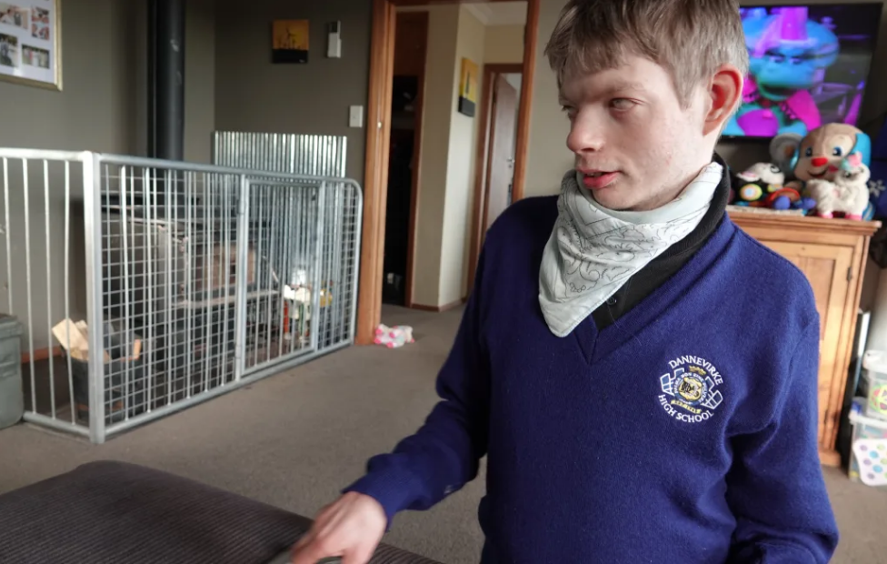 Ryan Cook has cri-du-chat syndrome, and requires full-time care. Photo: RNZ 