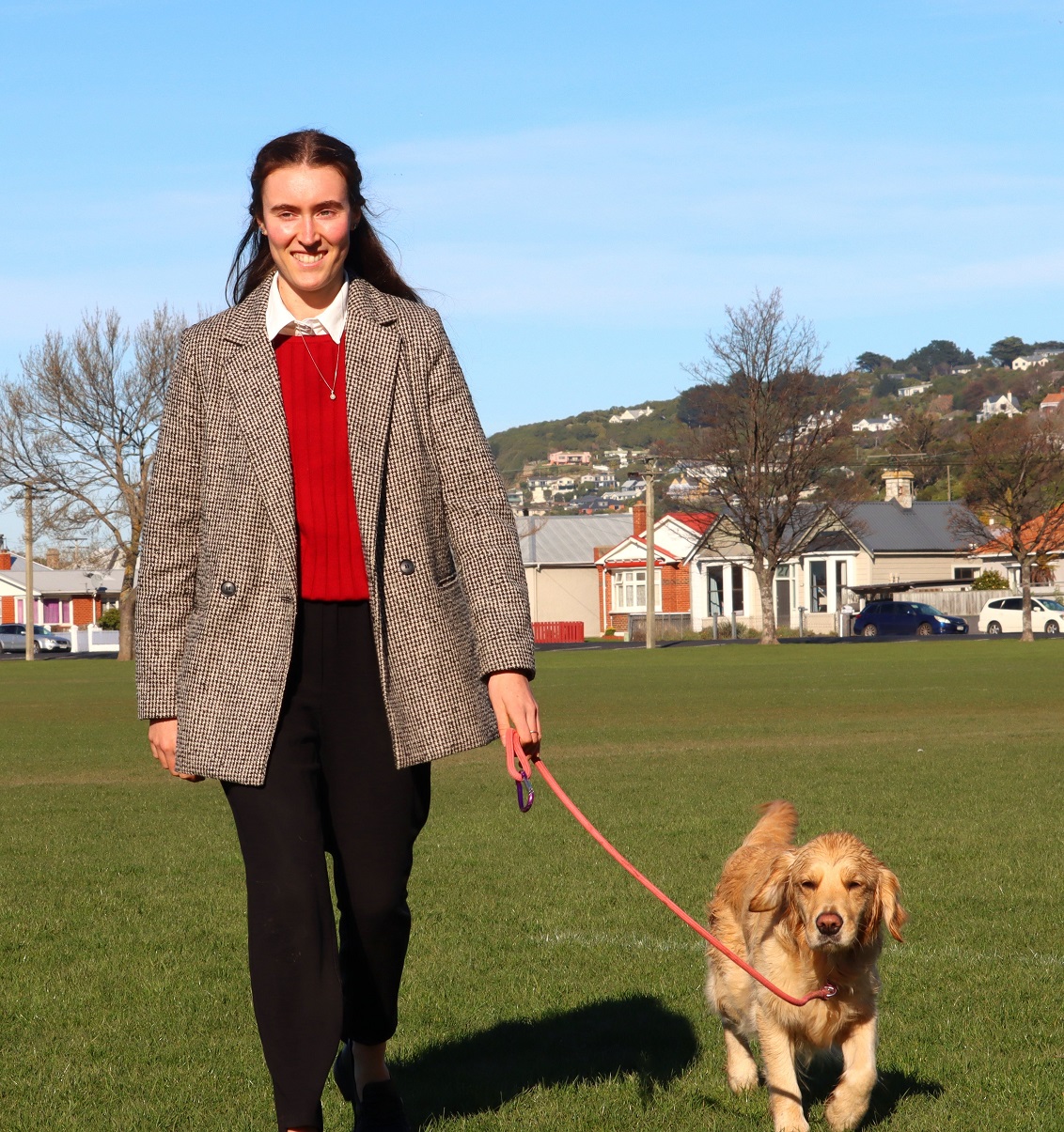 Taking part in "Pawgust" this month is Eilish McIntyre with her dog Mabel. Photo: Simon Henderson