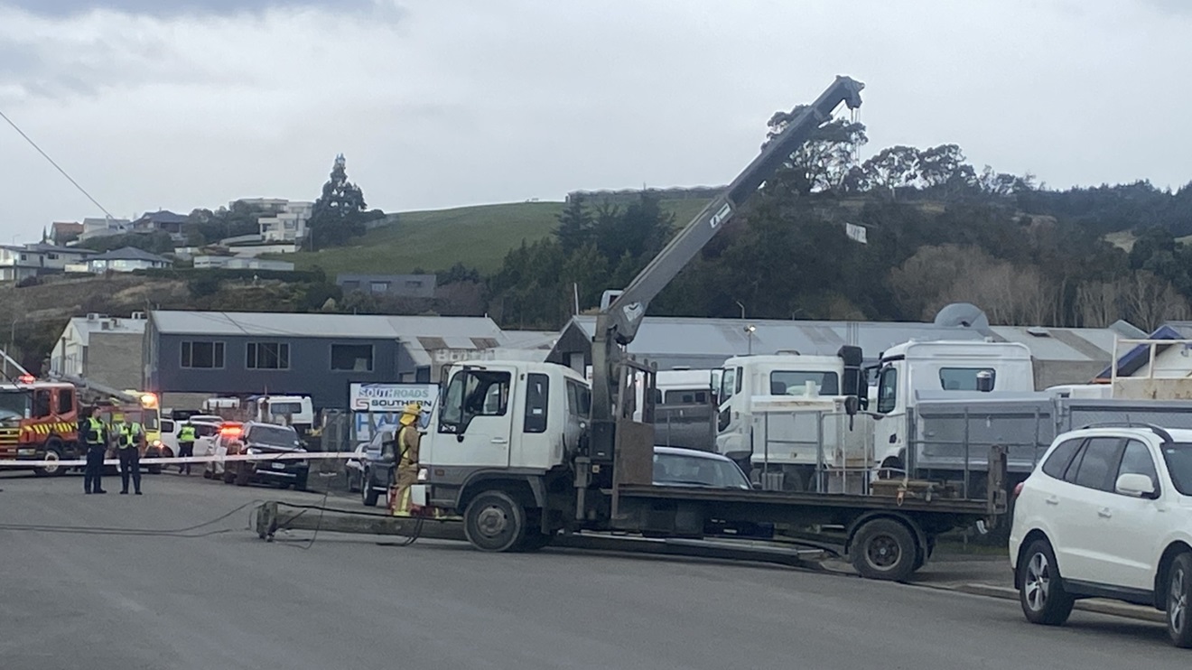 Emergency services at the scene today. Photo: Craig Baxter