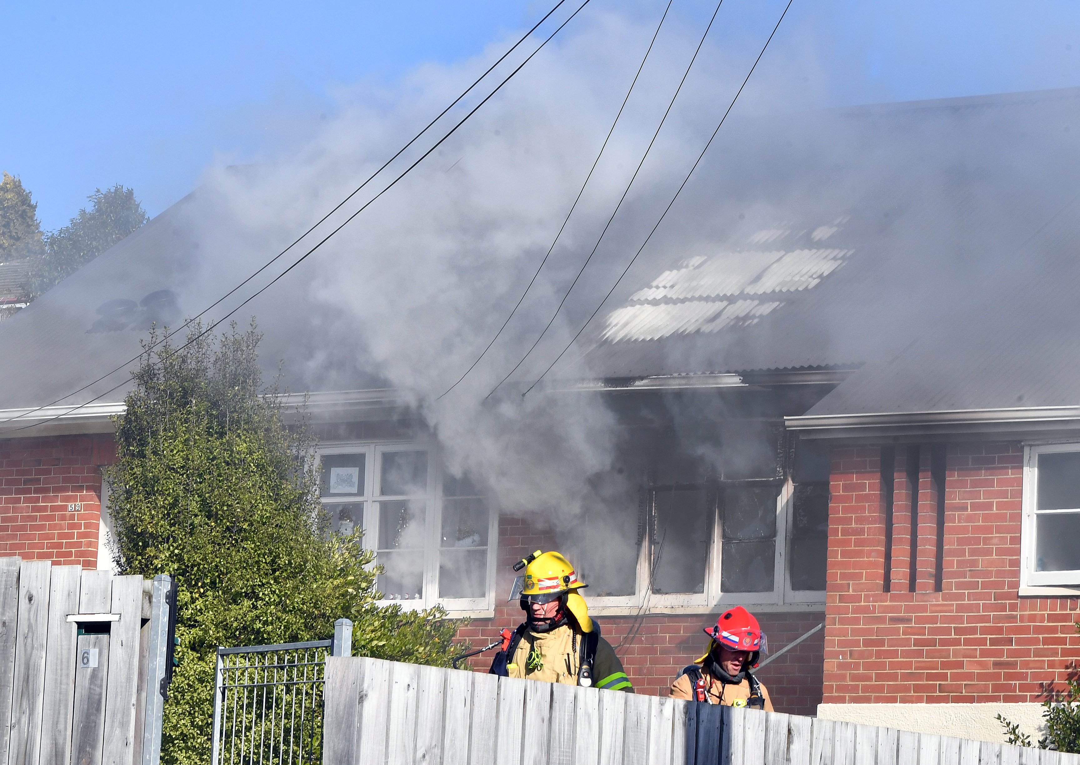 Fire crews from Lookout Point, Dunedin, St Kilda and Roslyn attended the scene PHOTO: STEPHEN...