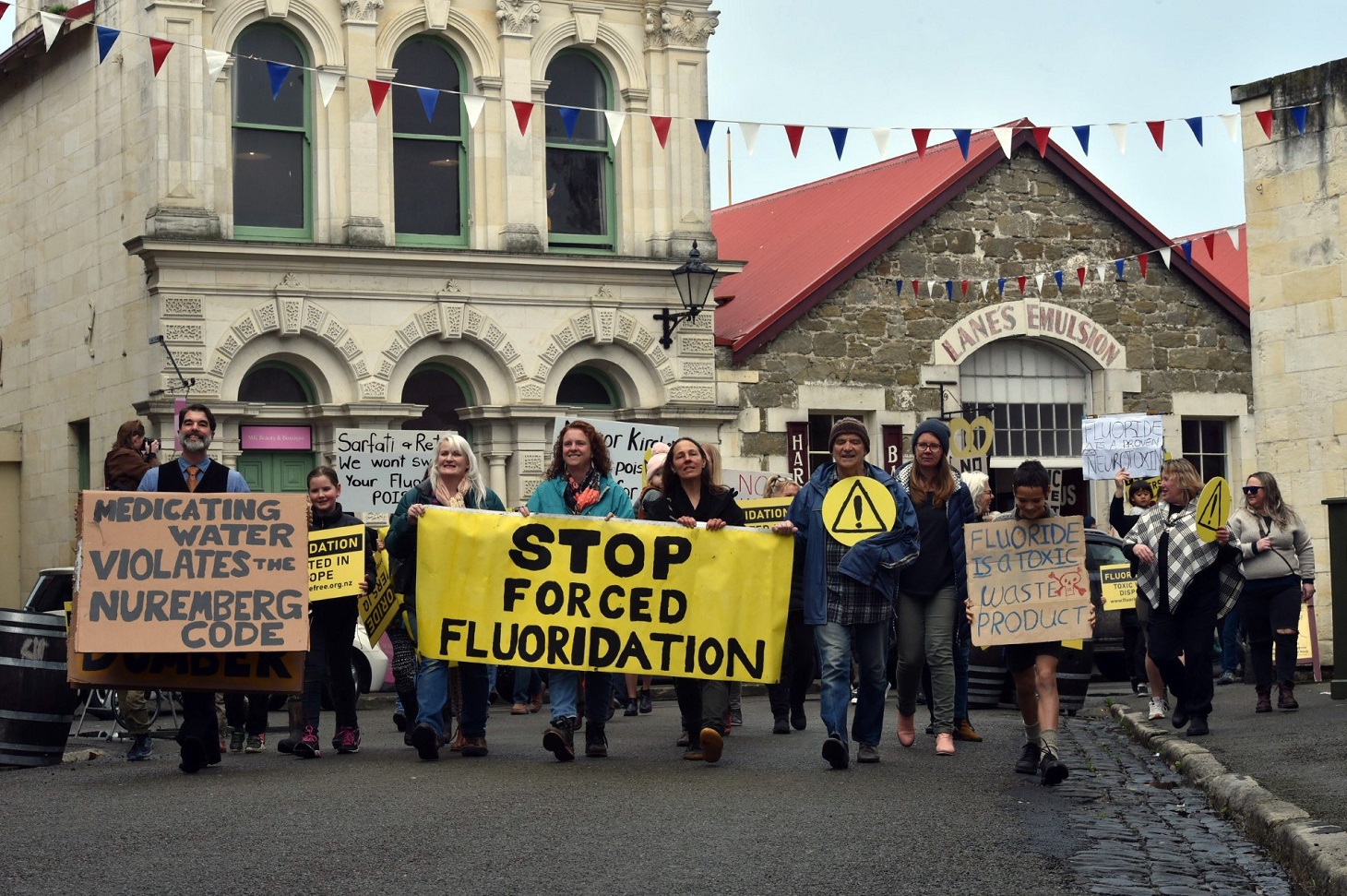 More than 150 protesters took their concerns through the streets of Oamaru. 