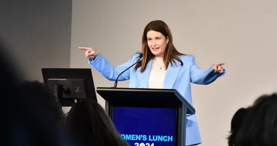 Nicola Willis speaks at a gathering for women in local government on Wednesday. Photo: LAURA...