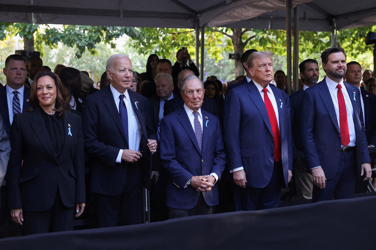 Attending a ceremony marking the 23rd anniversary of the September 11, 2001 attacks in New York...