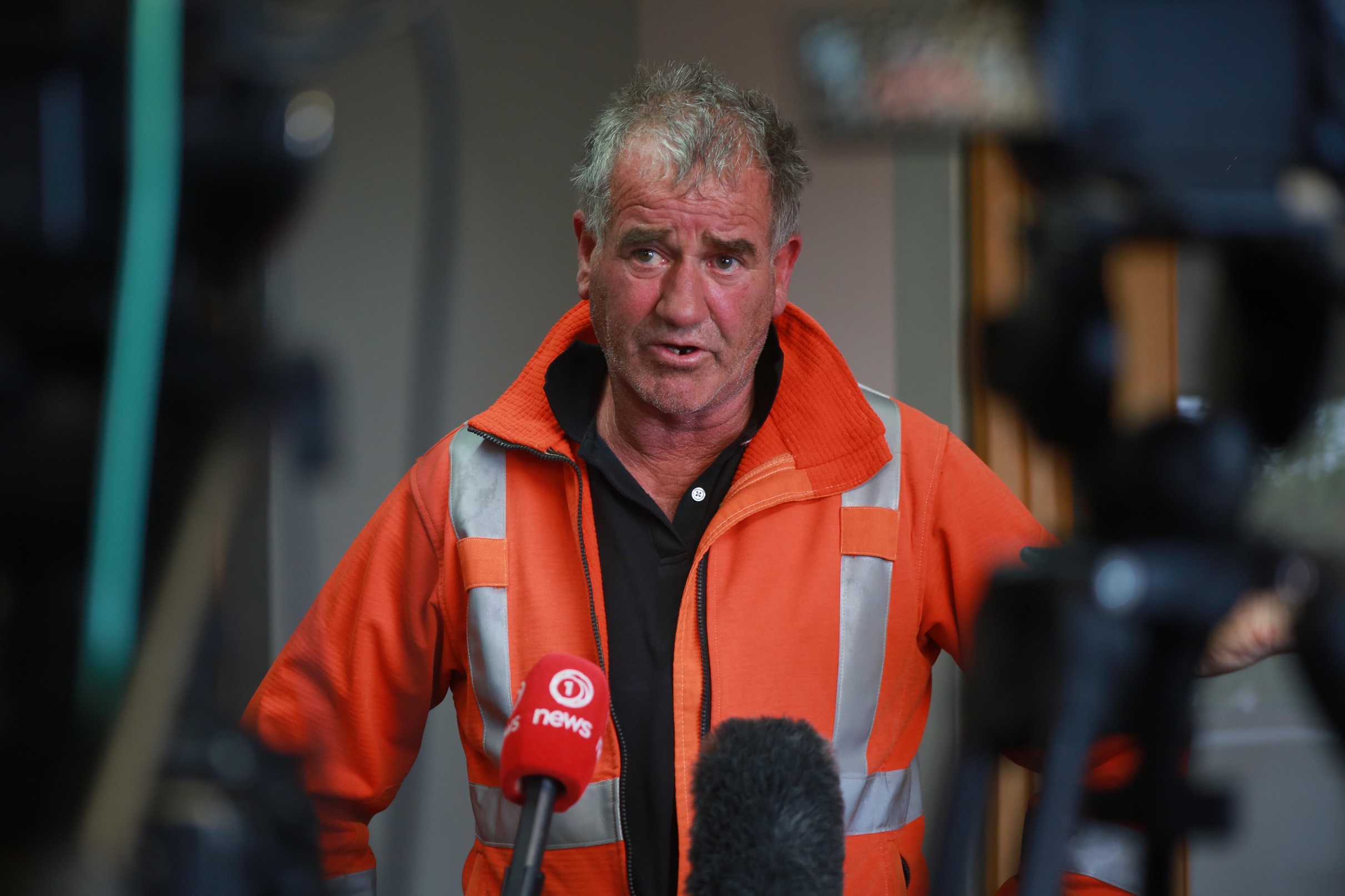 Fire and Emergency New Zealand wildfire specialist Graeme Still briefs media in Twizel during the...