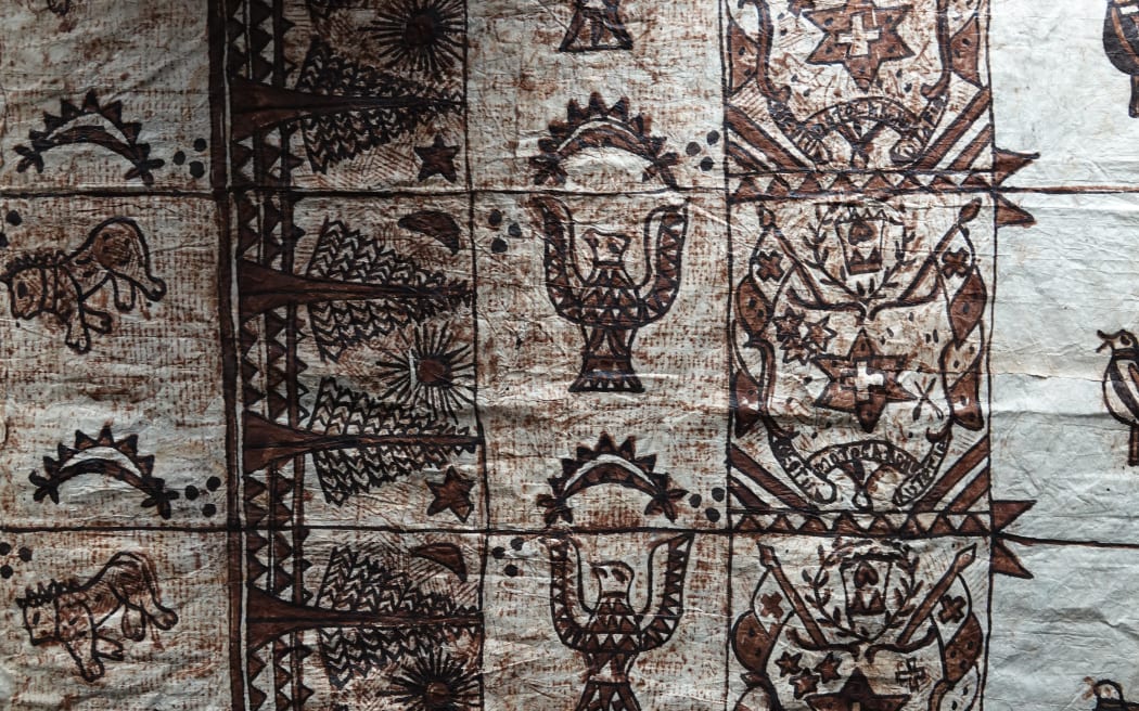 The intricate patterns of the tapa cloth, which Sesi Mausia says could be older than 50 years....