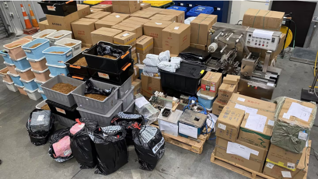 Tobacco and related items, including a cigarette-making machine, were seized by police and...