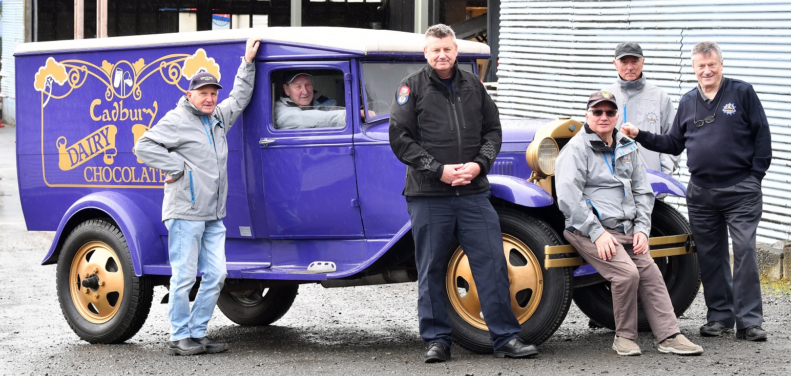 Dunedin Fire Brigade Restoration Society members (from left) Lawson Baird, Steve McNulty, Matt...