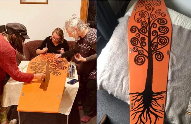 Cora Torr painted her coffin with friends and family. Photo: Supplied