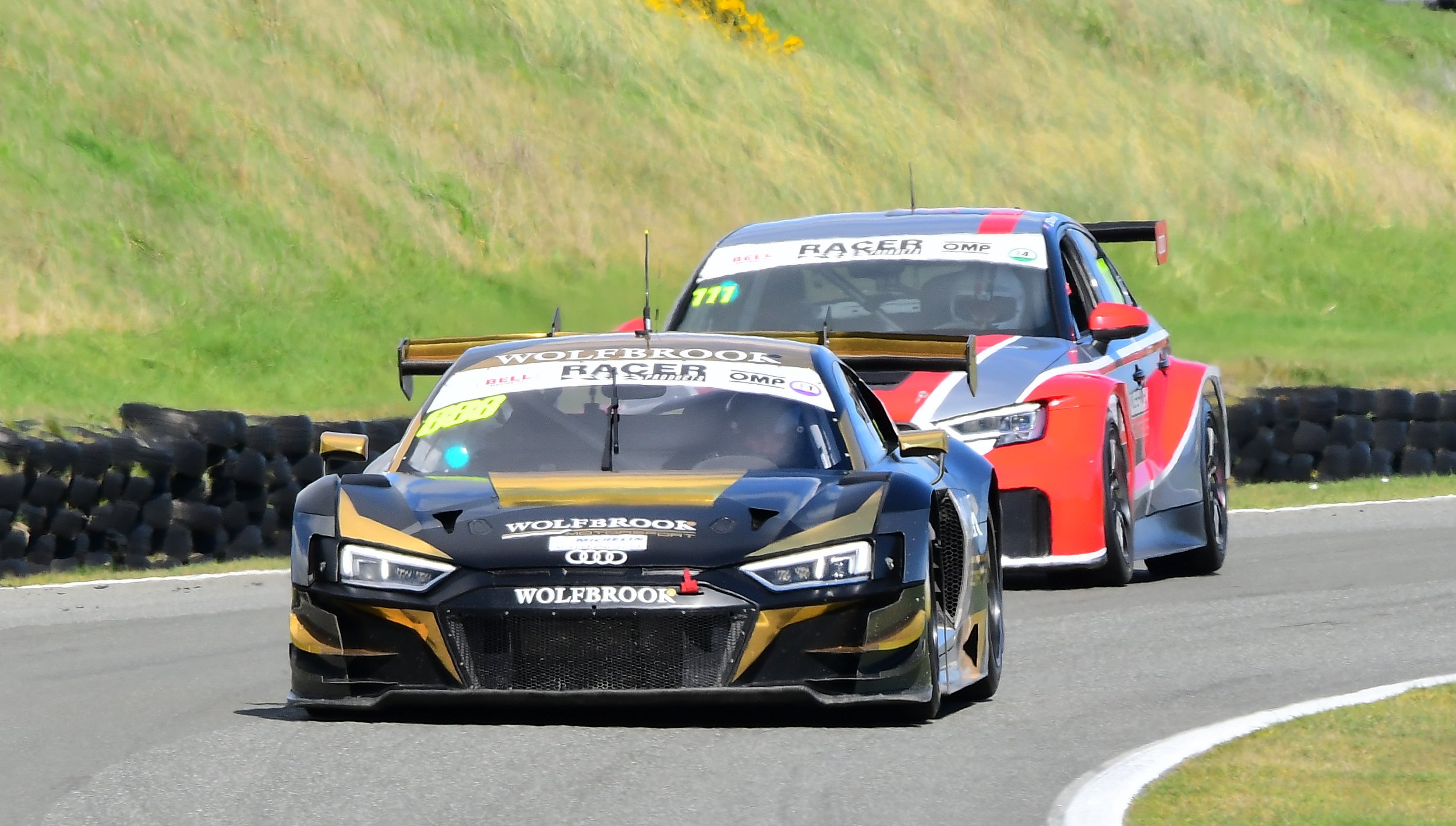 Steve Brooks and Bill Riding, of Christchurch, in their Audi R8 enroute to victory in the three...