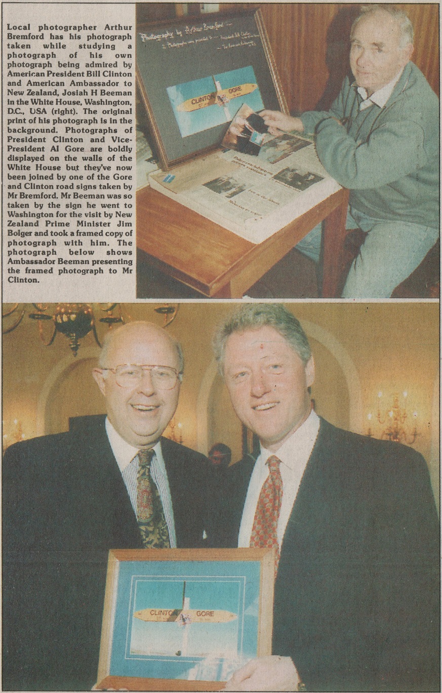 A copy of a 1995 front-page  Ensign story explains that a photograph taken by former Gore...