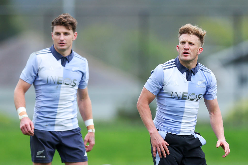 Beauden Barrett (left) will start in the No 10 jersey, while Damian McKenzie is in the reserves...