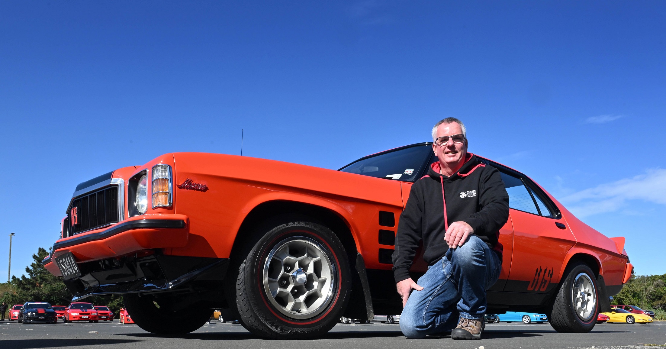 Holden Enthusiasts Club of Otago treasurer Steve Toomey shows off his restored 1978 Holden GTS...