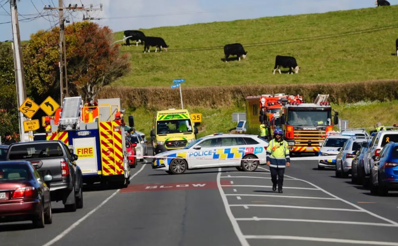 Emergency services at the scene. Photo: NZME