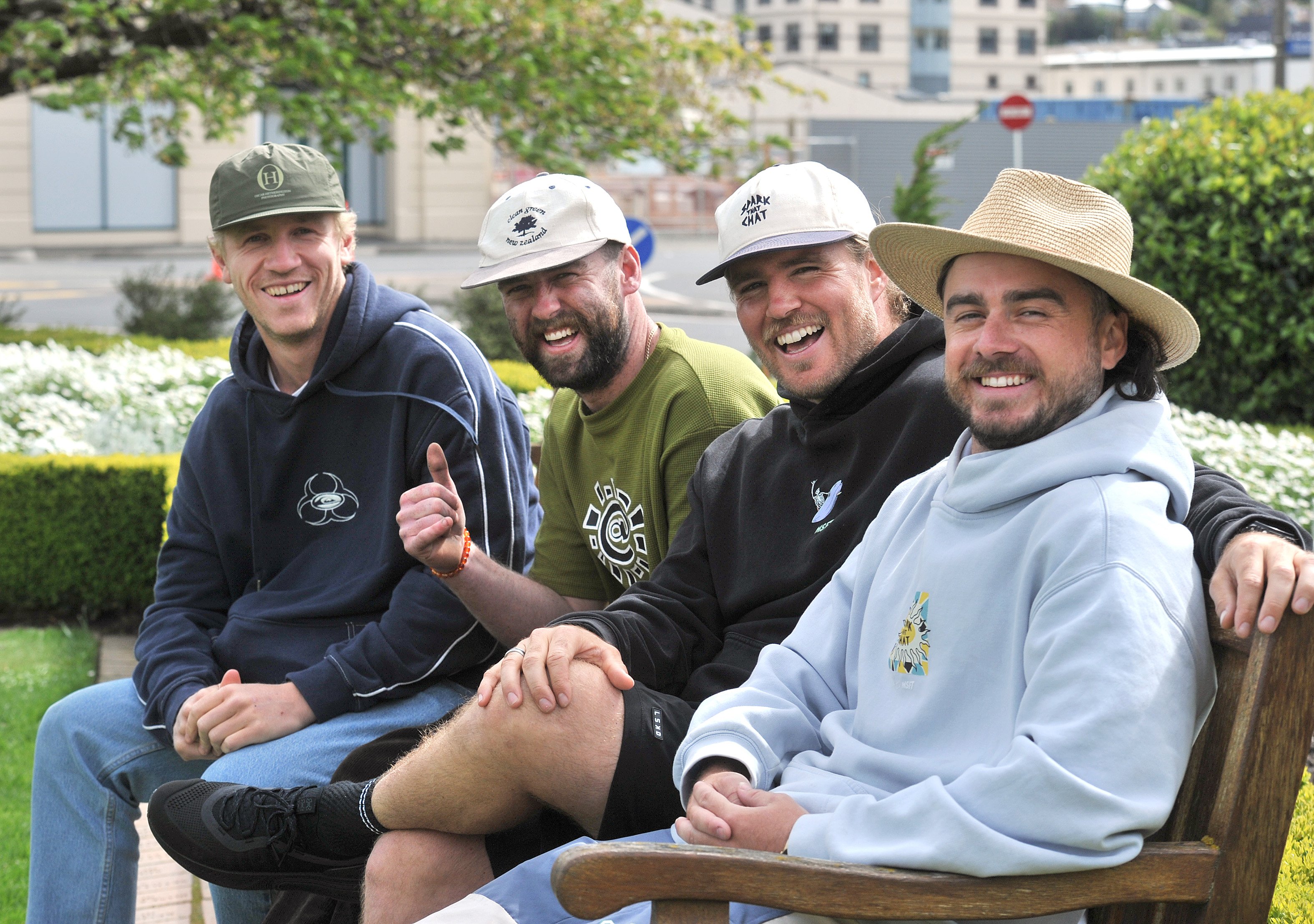 Spark That Chat and MSFT production members (from left) Oscar Hetherington, of Wānaka, and Sam...