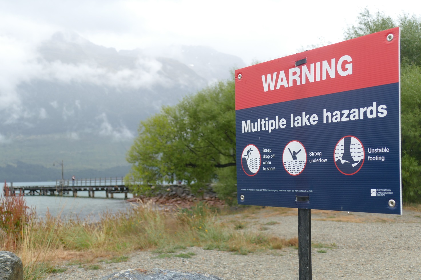 A warning sign at Glenorchy. File photo: Tracey Roxburgh