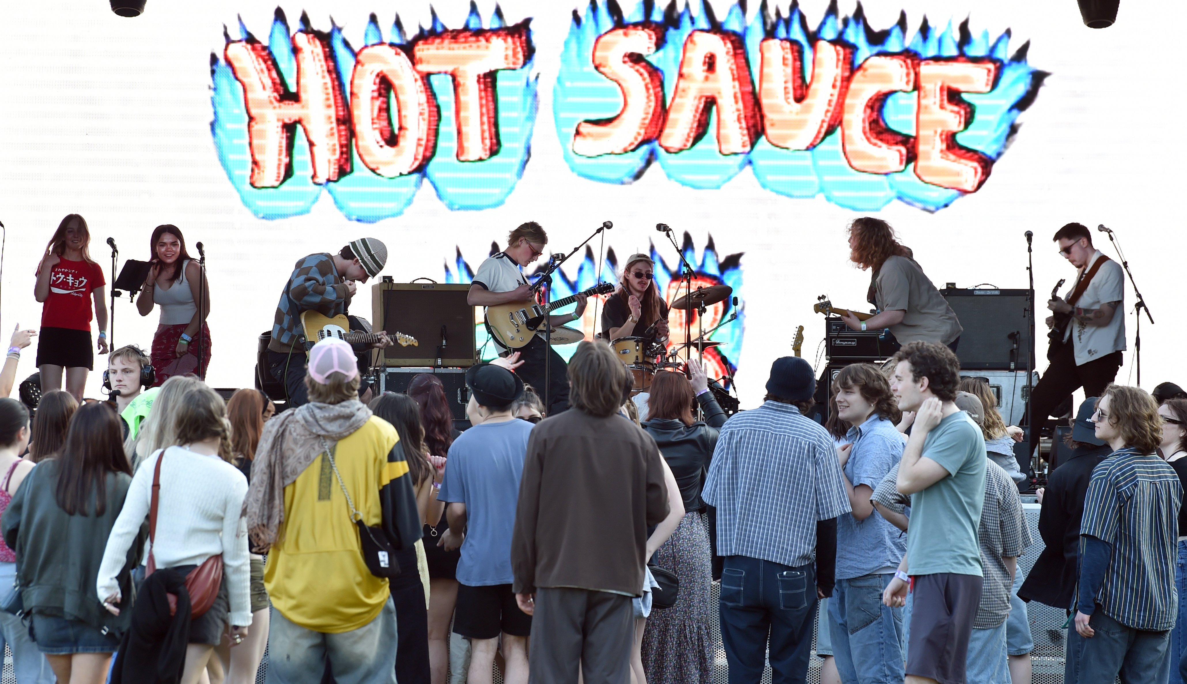 Rock band Hot Sauce Club performs during Southern Sounds at Logan Park on Saturday. PHOTO: PETER...