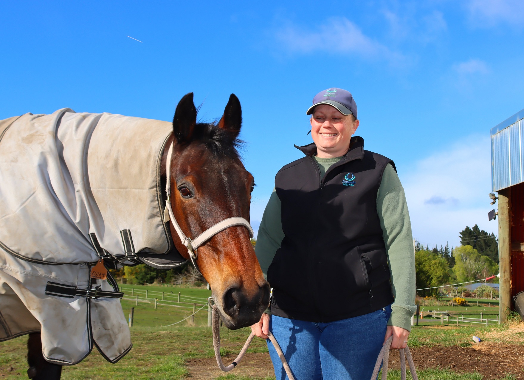 Dunedin Riding for the Disabled head coach Nicola Hayes and horse Kuia get ready to start their...