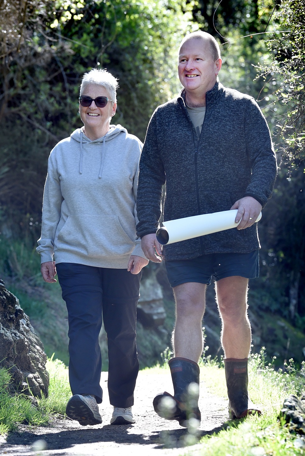 Outram residents Marion Read and Mark Lawrence walk through Outram Glen, where they hope to be...