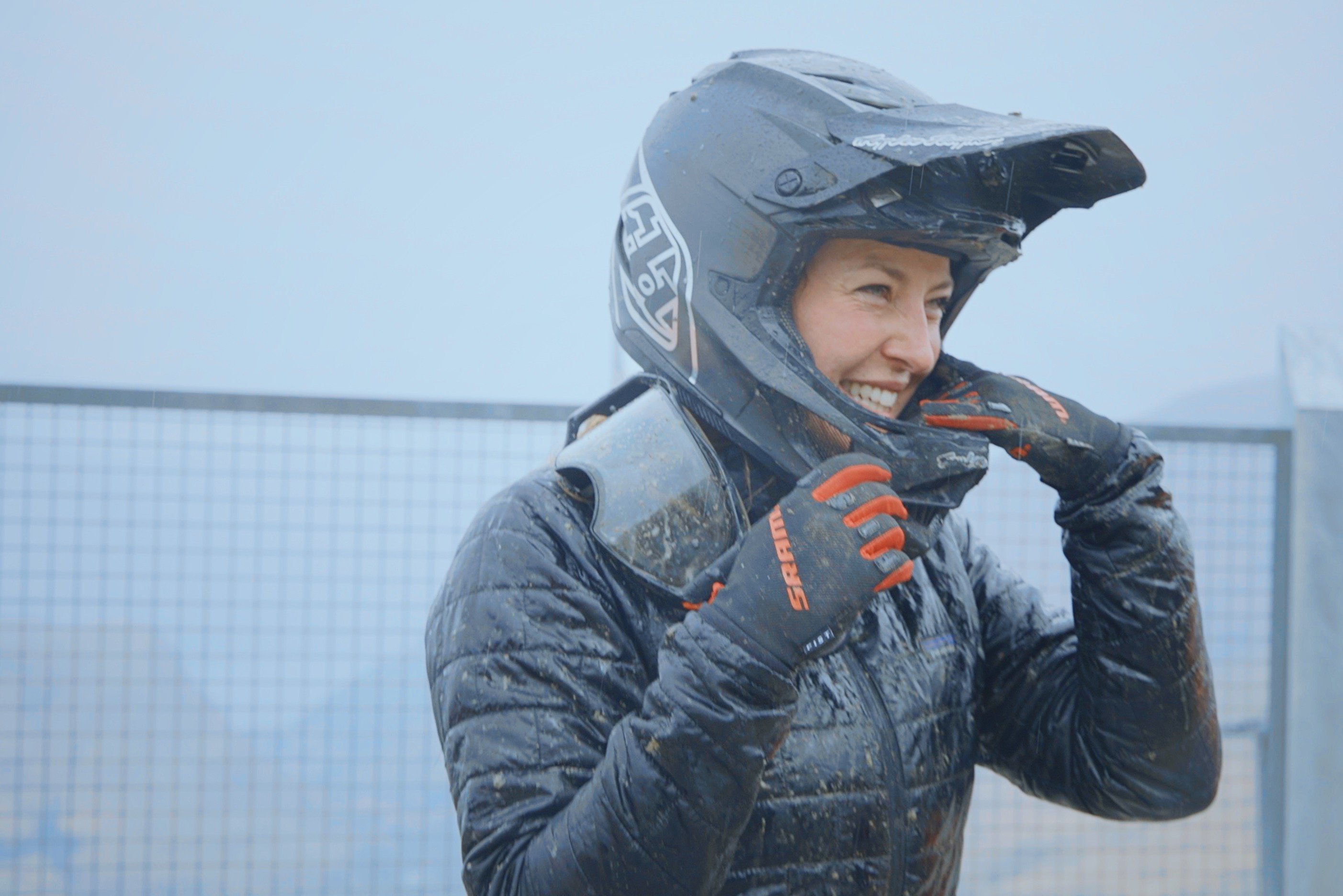 Mountain biker Annie Ford pictured after breaking the Guinness World Record for the most downhill...