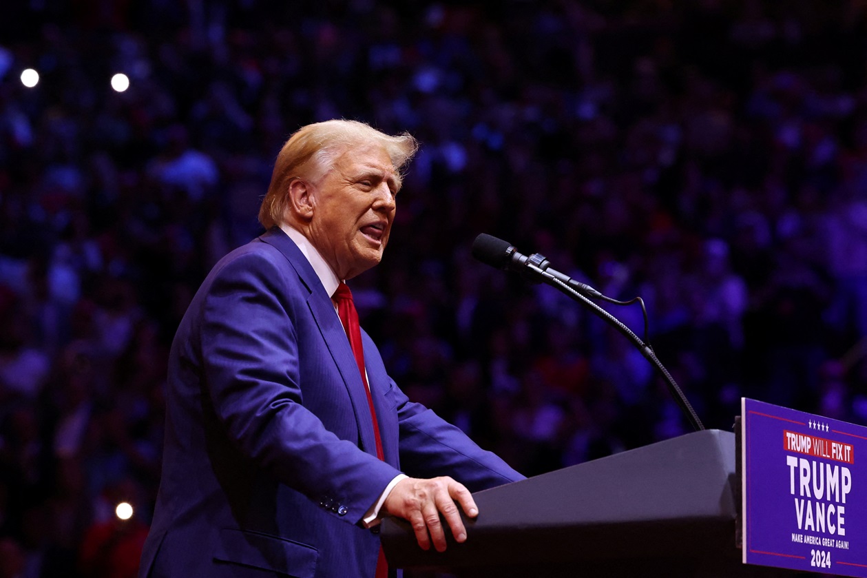 Donald Trump speaks during the campaign rally at Madison Square Garden in New York. Photo: Reuters