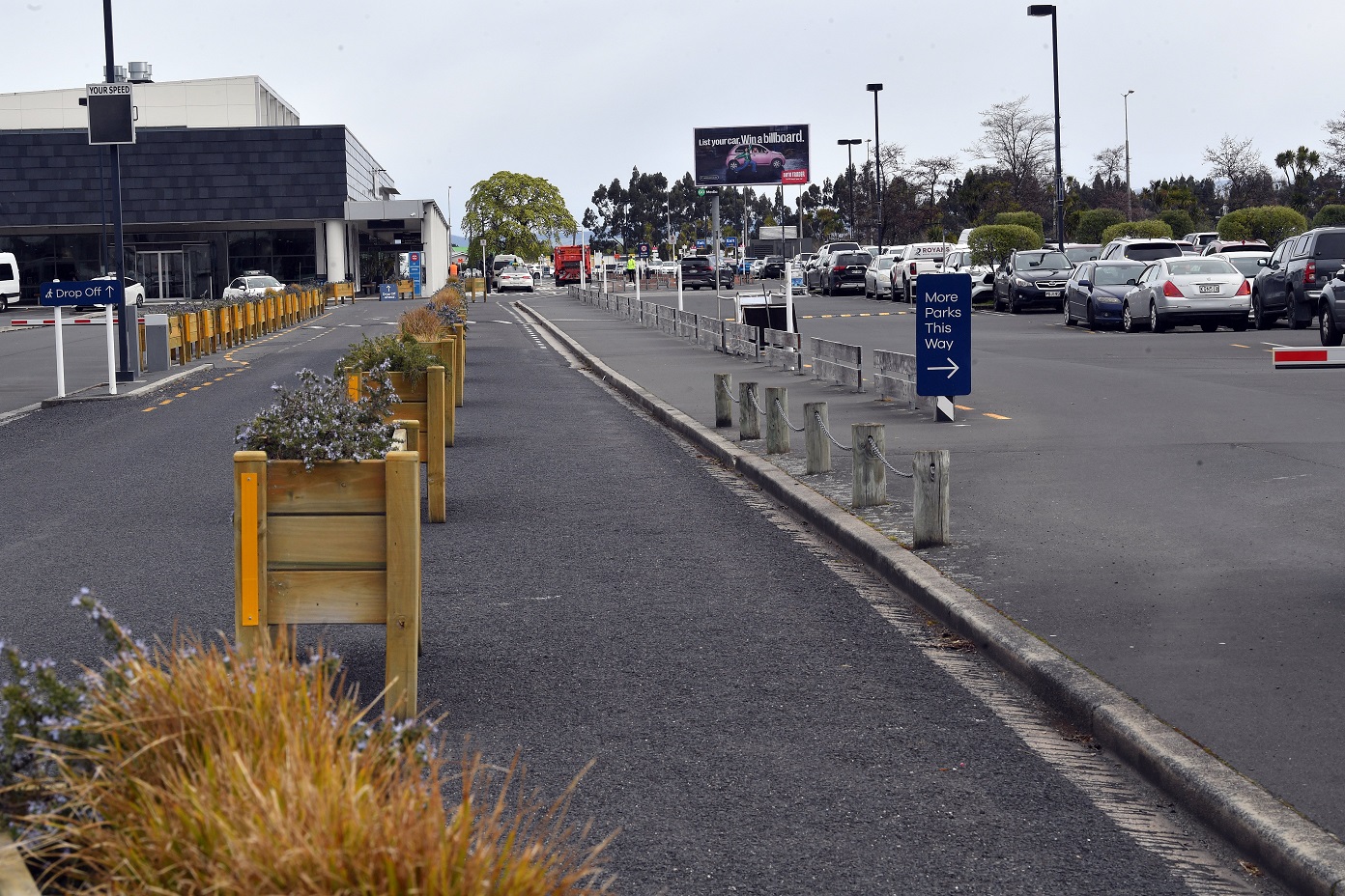 The Dunedin Airport has moved its temporary drop-off zone back to its original location, much to...