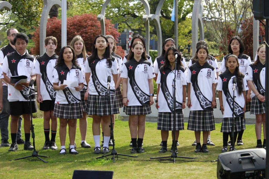 Mount Hutt College choir performs prior to the opening beginning at 2pm. PHOTO: SUSAN SANDYS