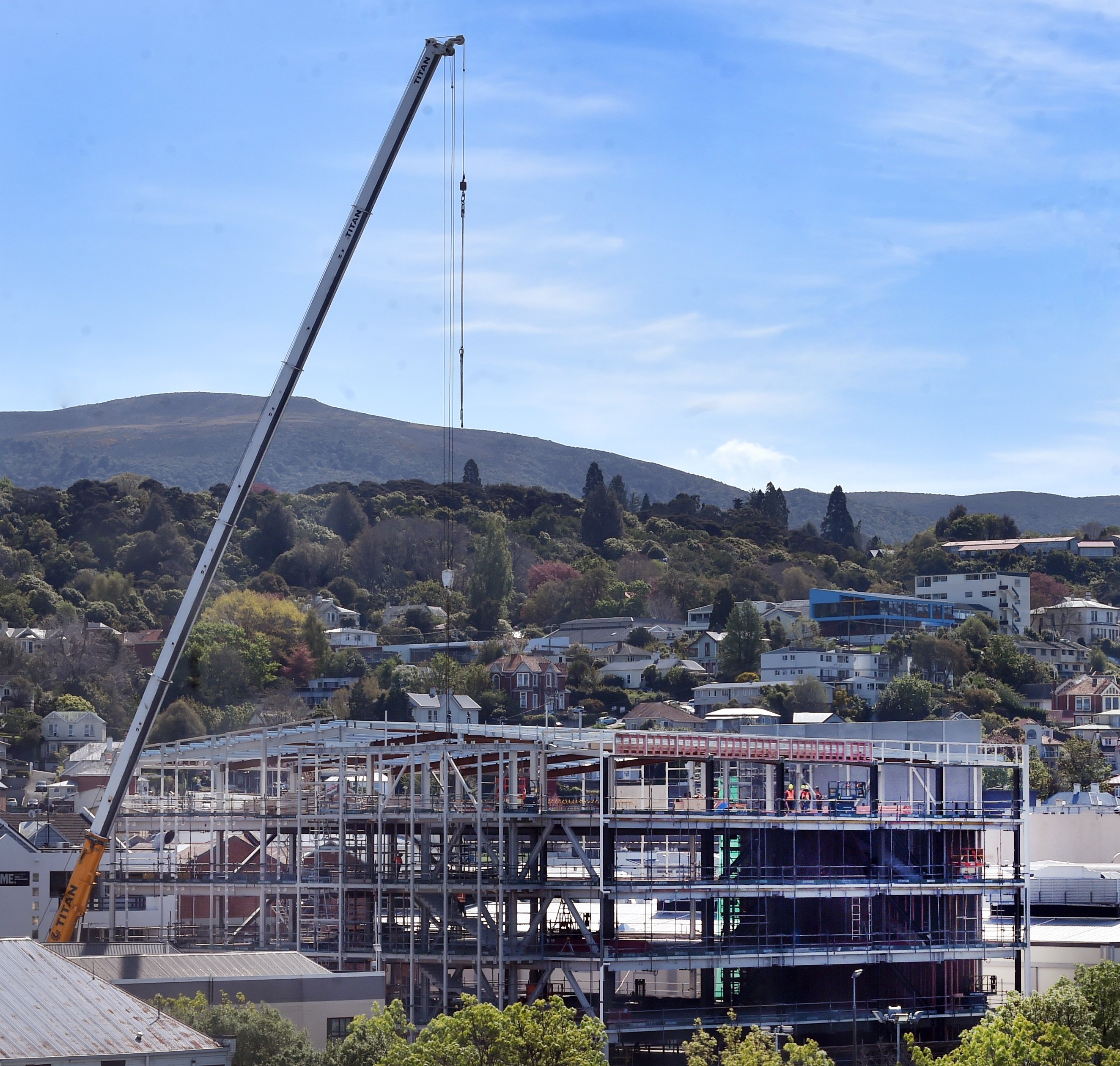 A new six-storey Dunedin commercial office building takes shape in Great King St, next to the...