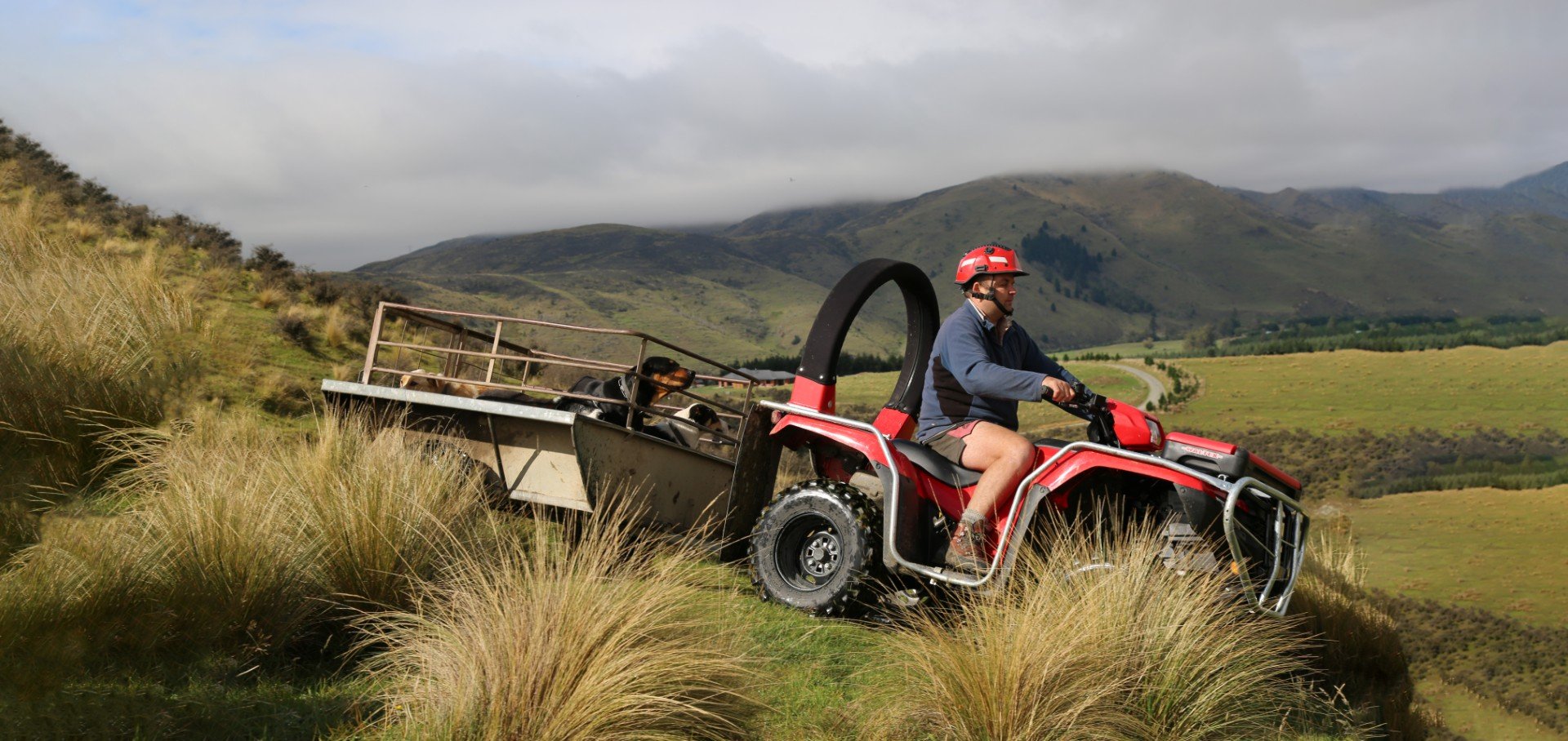 Crush protection devices provide space underneath an upturned quadbike. Photos: supplied