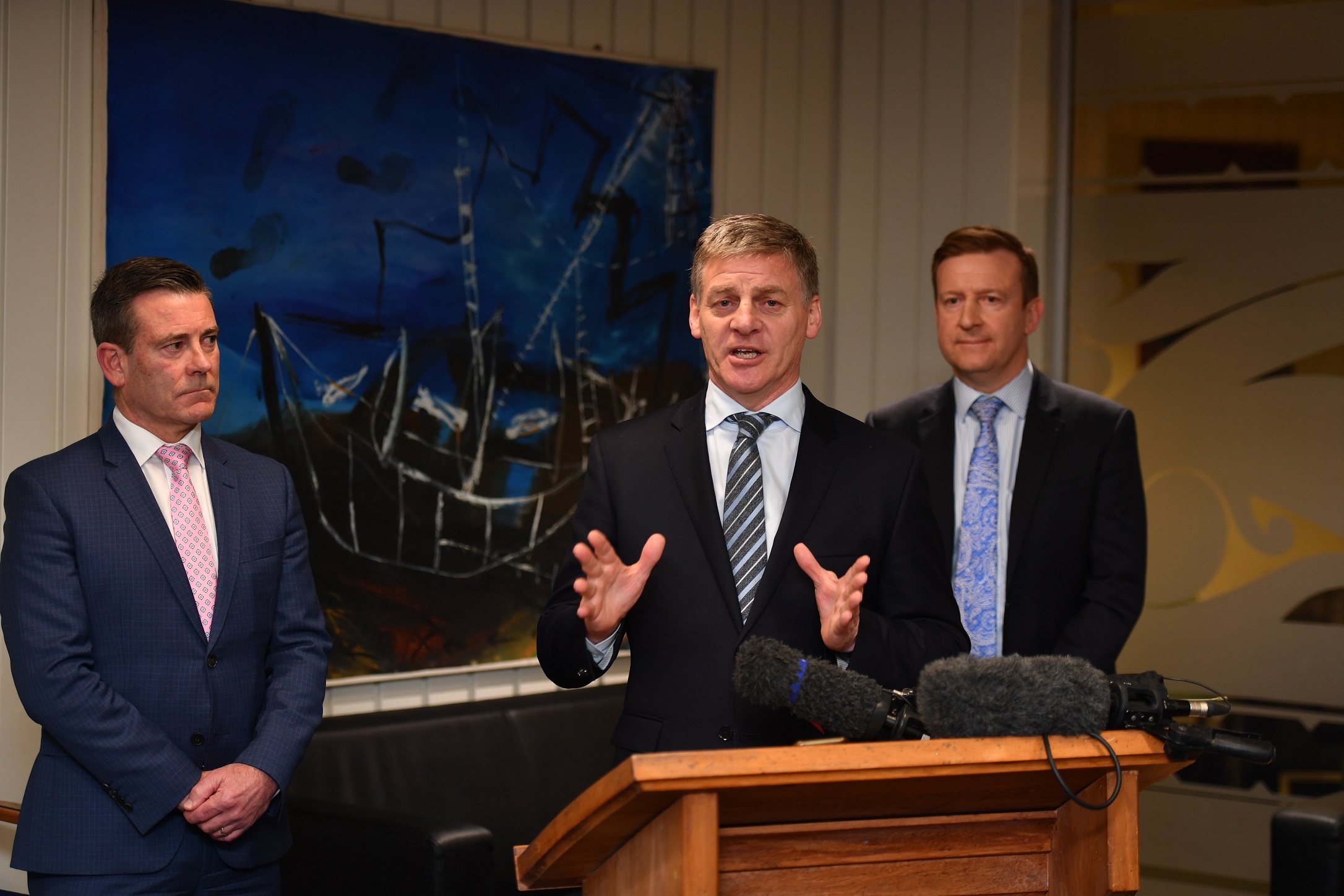 Former prime minister Bill English in Dunedin in 2017 committing to the new hospital build,...