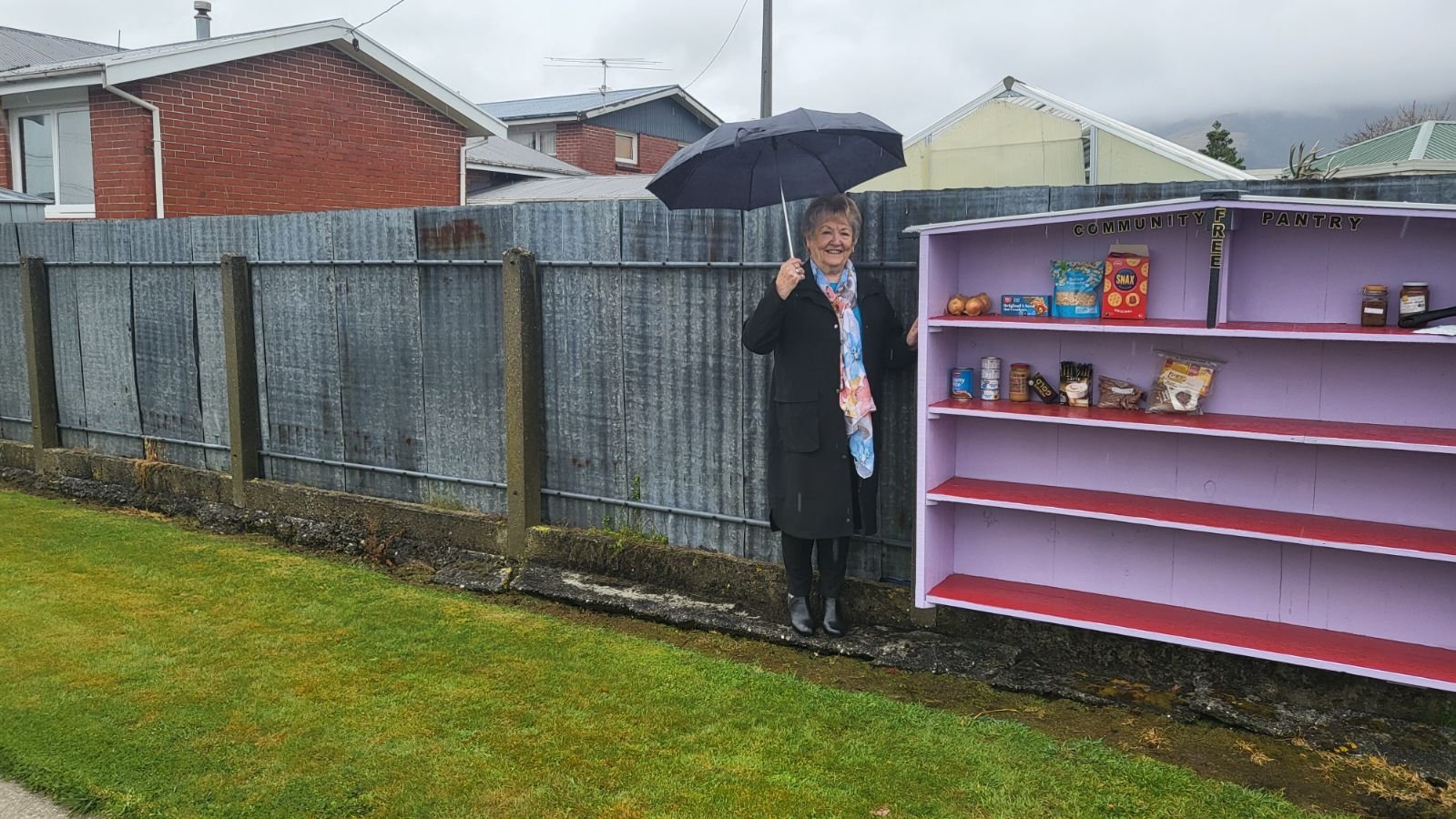 Tapanui resident Yvonne Brownlie set up a community food pantry on Bushyhill St near the rear...