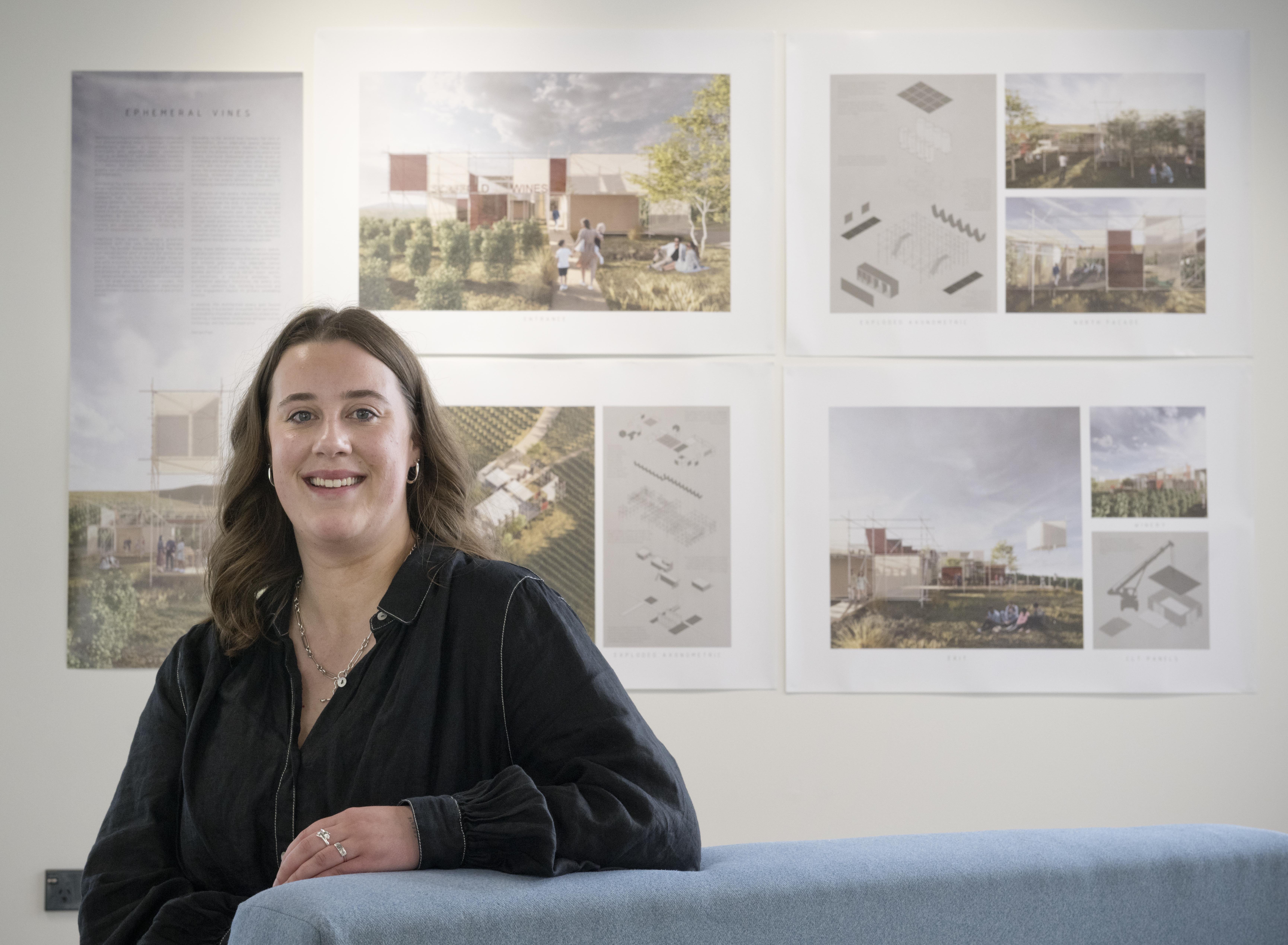 Otago Polytechnic architecture master’s student Georgia Pope with her design project Ephemeral...