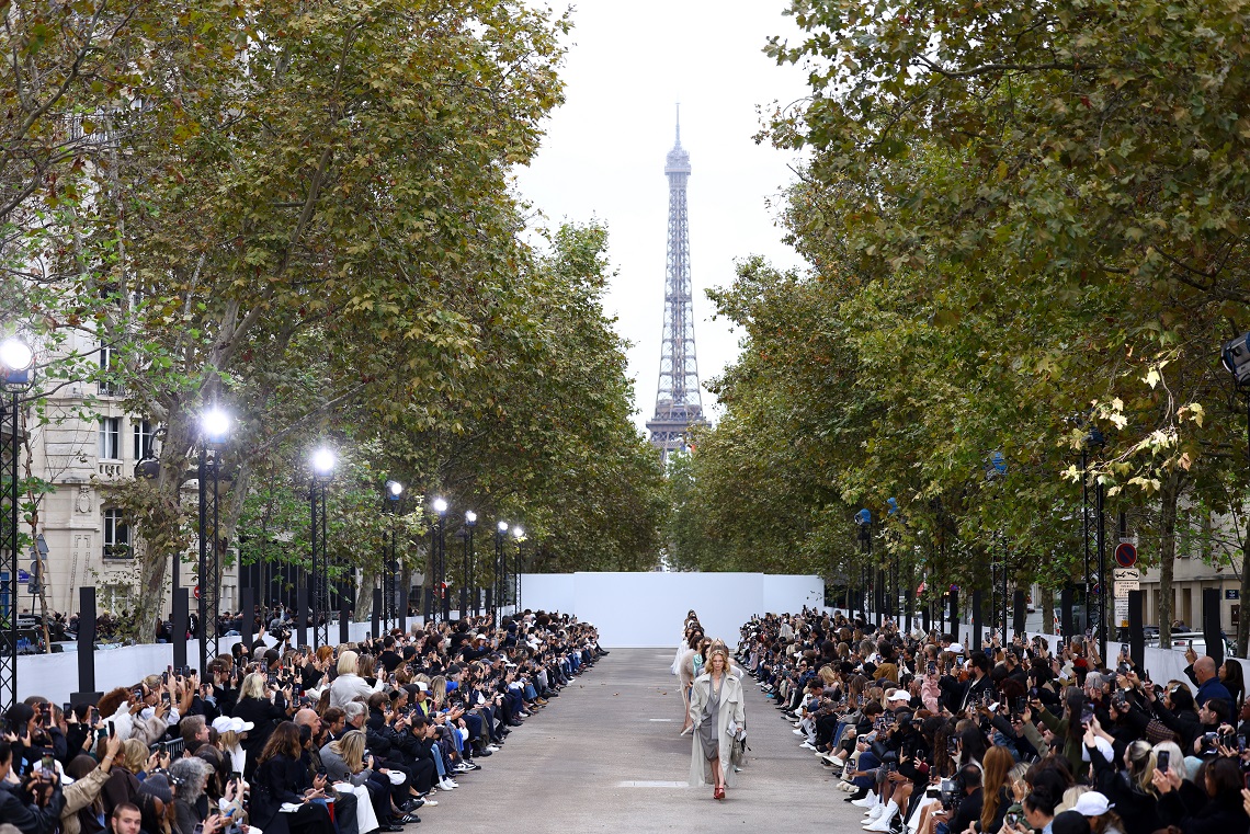 Models on the catwalk during last week’s Stella McCartney Paris Fashion Week show.