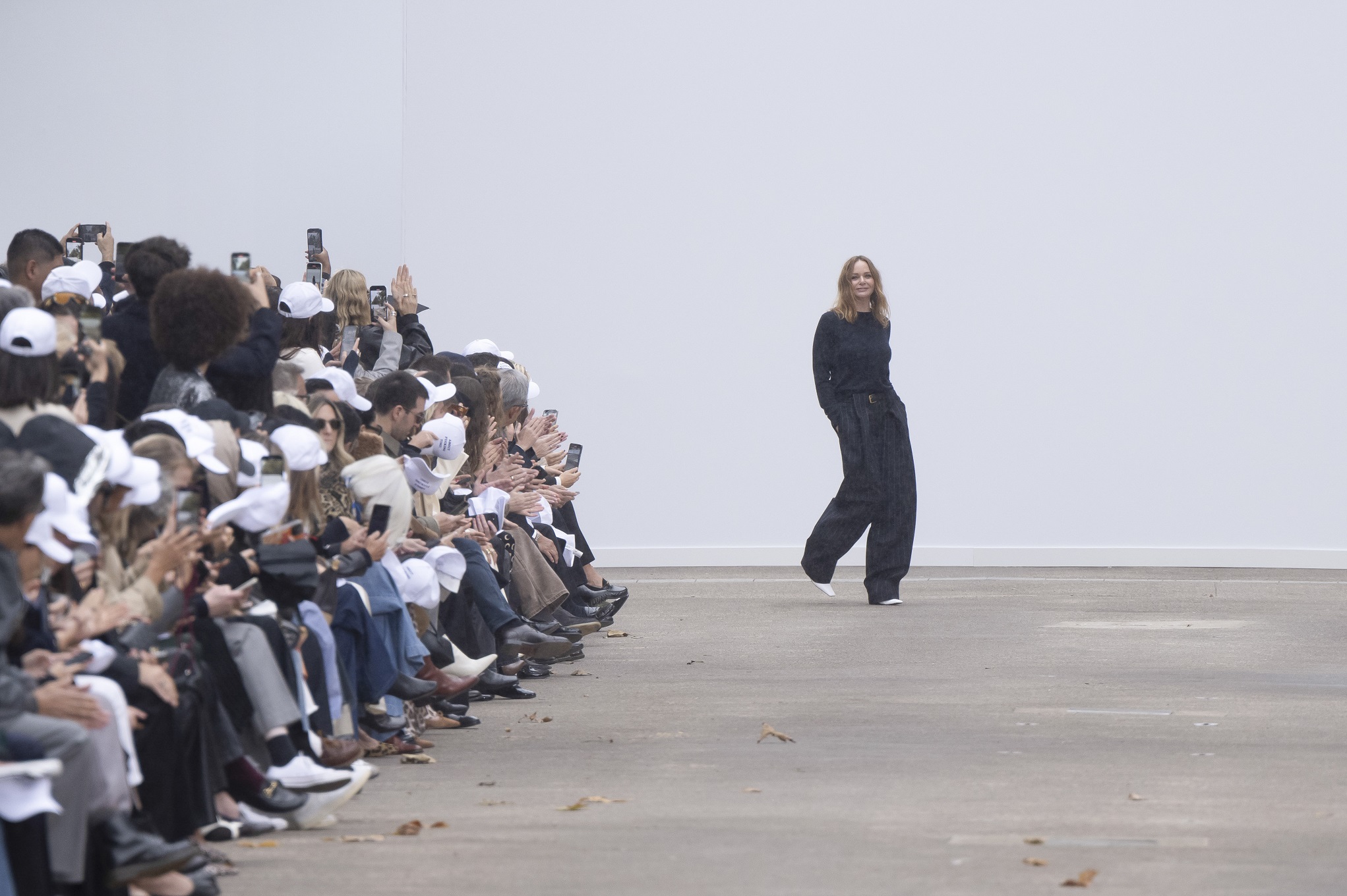 Stella McCartney on the runway after her Paris Fashion Week show last week. Photo: Getty Images