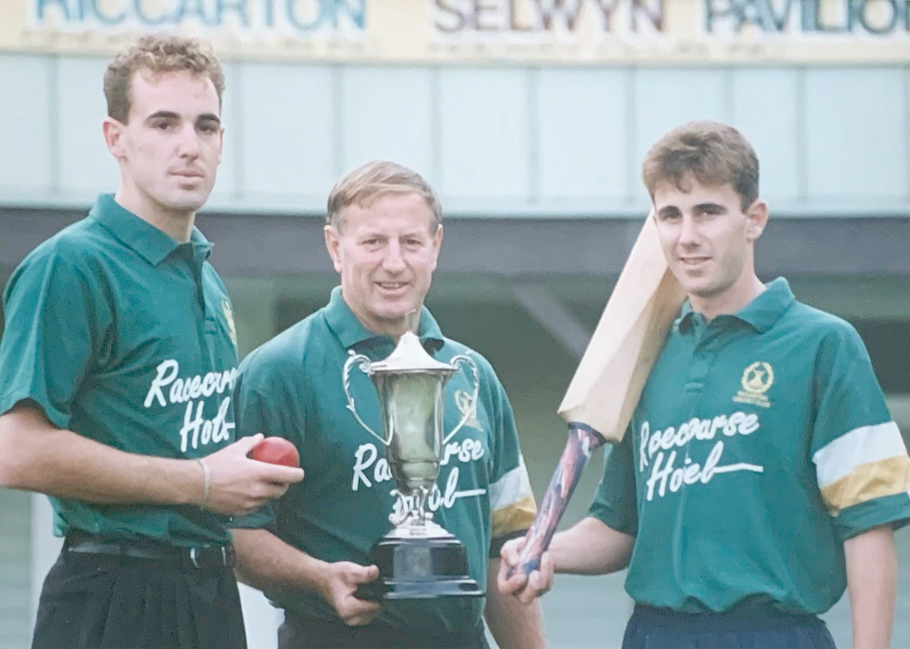 Wayne, David and Gary Stead with the one-day cup in the 1990s. Photo: Supplied